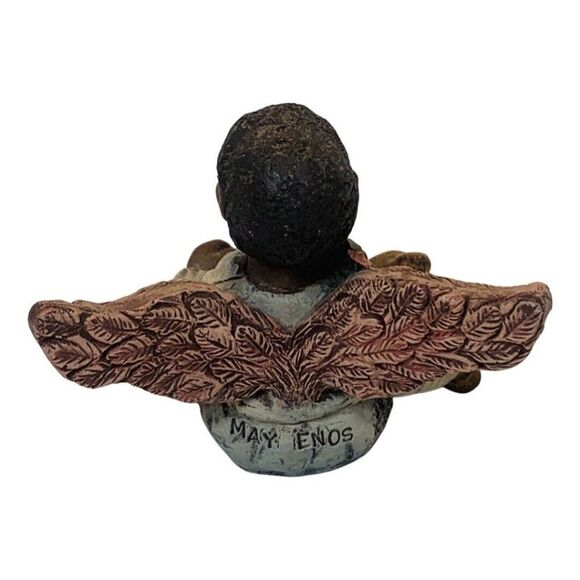 Vintage Sarah’s Attic African American Boy Angel Figurine May Enos 3633 #415 - Picture 4 of 6
